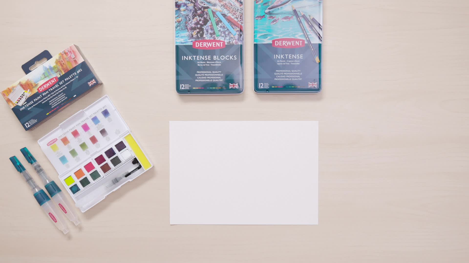 【未使用】DERWENT INKTENSE & PROCOLOUR （セット売） Derwent Inktense 72-Pencil Set - Vibrant Watersoluble Colors